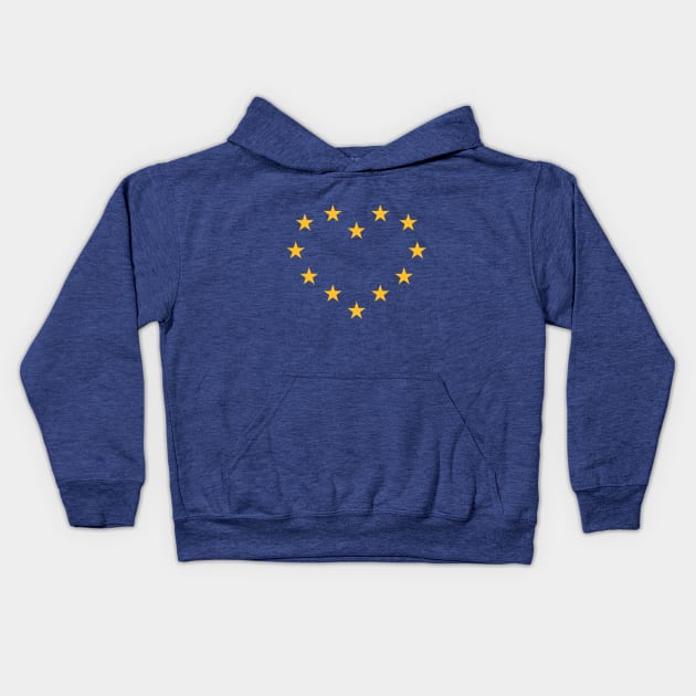 Europe Heart Kids Hoodie by MrFaulbaum